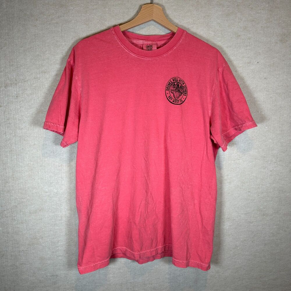 Comfort Colors Key West Drinks Well With Others T Shirt Pink Men's L